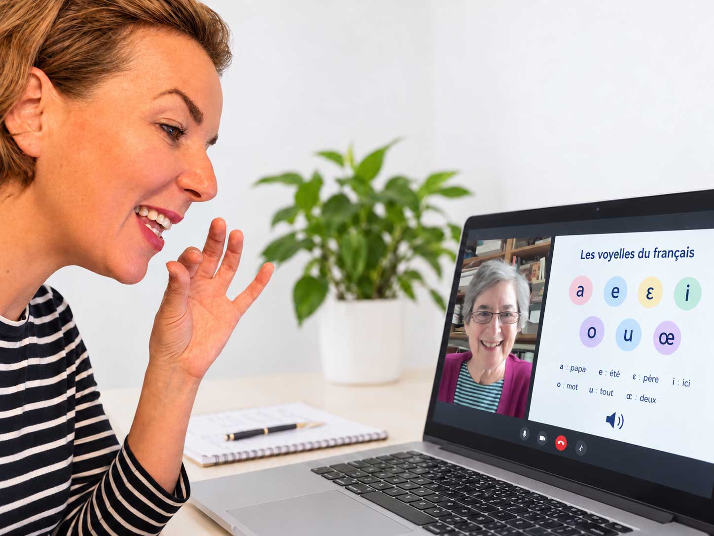 Audrey Charmont en cours individuel de français à distance sur Zoom
